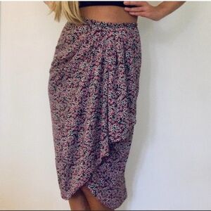 Rachel Zoe Pink Floral Midi Skirt